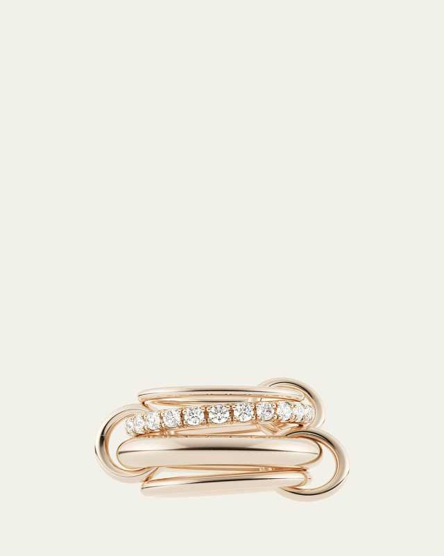 Luna Rose 4-Link Ring with Diamonds